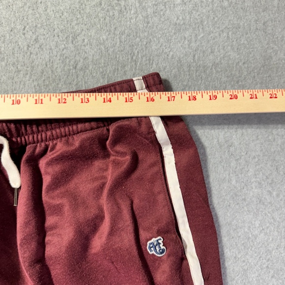 Vintage Y2K Abercrombie & Fitch Sweatpants Mens L Burgundy Drawstring Heavy - Picture 7 of 7